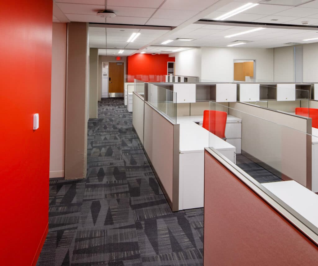 University of Houston Building 525 office cubicles