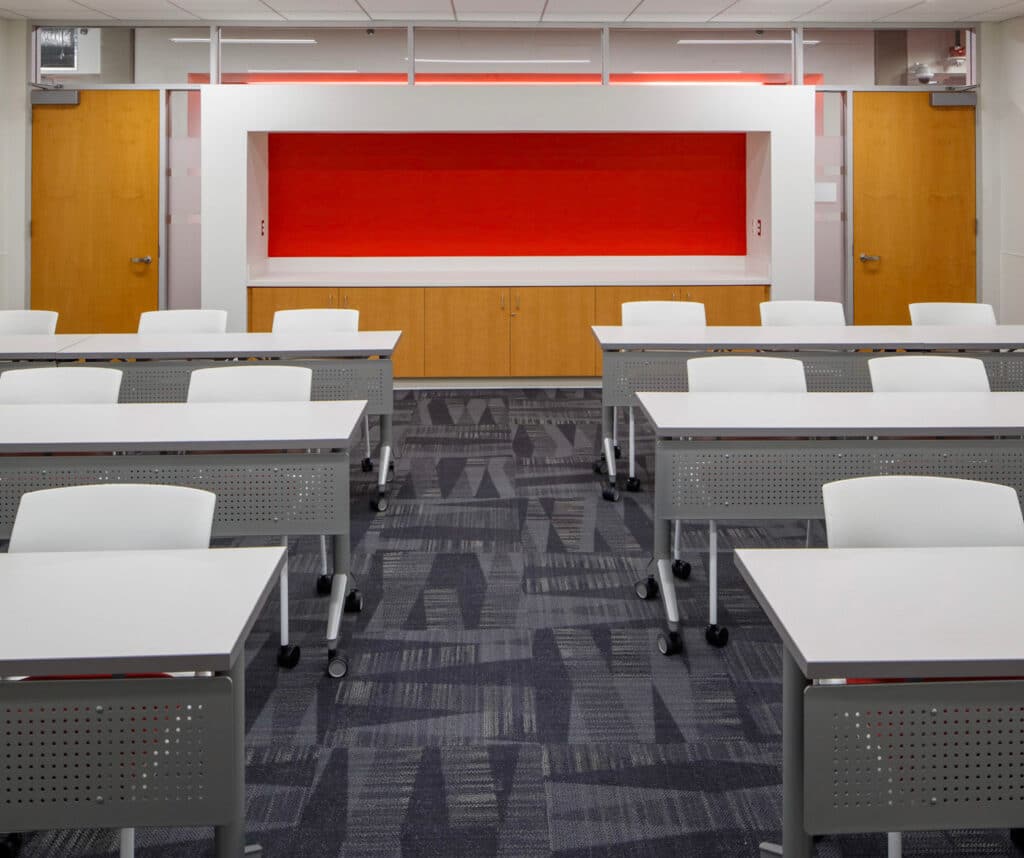 University of Houston Building 525 desks in a conference room