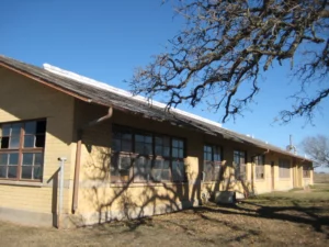 The outside of an old building